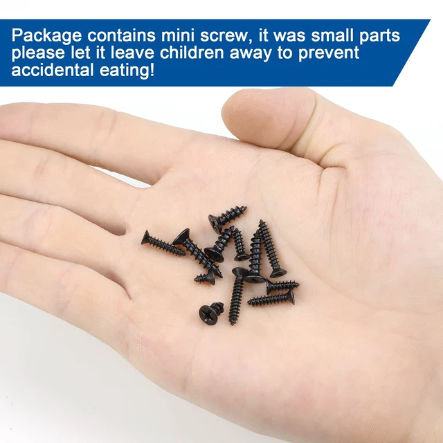 Alt view image 4 of 6 - 450PCS Miniature Phillips Flat Head Tapping Screws, M2.3 M2.6 M3 Countersunk Repair Screws Assortment Set, Black Self-Tapping Electronic Screw for Computer PC Pan Motherboard Glasses Watches