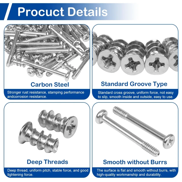 Alt view image 4 of 7 - 34 Sets (68Pcs) Computer Cooling Fan Screws Kit, Silvery Tone | Radiator Fan Screws Kit (#6-32 x 30mm Fan Screw + M5 x 10mm PC Case Fan Screws) for 60 - 360mm Computer Fans