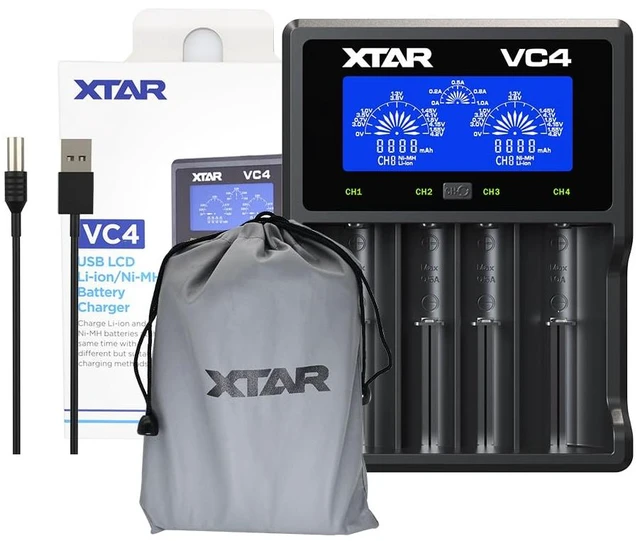 Main image of VC4 Universal Battery Charger - LCD Display, 4 Slots for 18650 Batteries