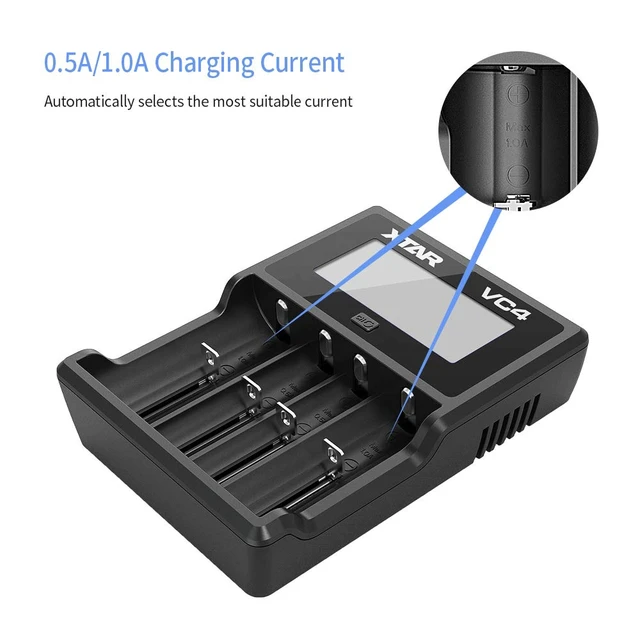 Alt view image 5 of 5 - VC4 Universal Battery Charger - LCD Display, 4 Slots for 18650 Batteries