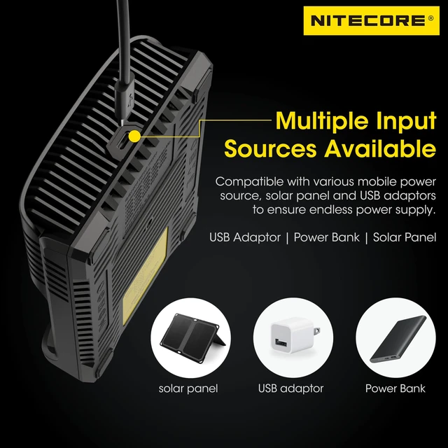 Alt view image 7 of 7 - UMS4 Intelligent QC 4-Slot Quick Battery Charger for Li-Ion/IMR/LiFePO4/Ni-MH/Ni-Cd 14500 16340 18350 18650 20700 21700 AA AAA with NITECORE Tag
