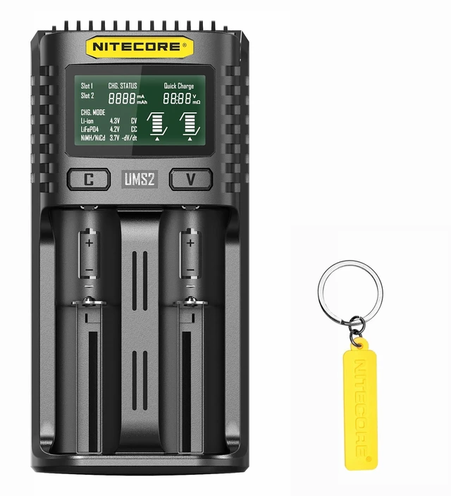 Main image of UMS2 Intelligent QC Dual-Slot Quick Battery Charger for Li-Ion/IMR/LiFePO4/Ni-MH/Ni-Cd 14500 16340 18350 18650 20700 21700 AA AAA with NITECORE Tag