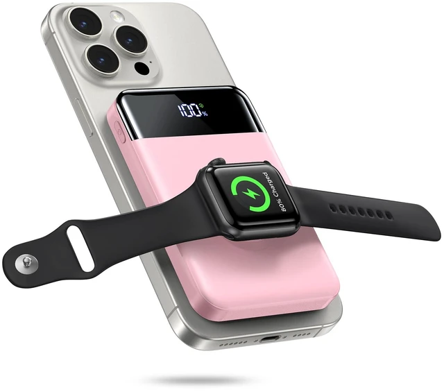 Main image of for Magsafe Portable Charger, 10000mAh USB-C 22.5W Power Bank, Pastel Pink Travel Essentials, Wireless Magnetic Battery Pack, Fast Charging, Compatible with iPhone 17/16/15/14, Apple Watch Ultra/11/10