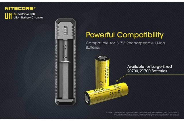 Alt view image 4 of 7 - UI1 Single-Slot Intelligent Lithium-ion Battery USB Charger for 18650, 18350, 20700, 21700, 16340, 14500 and More, and Organizer