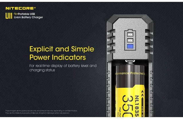 Alt view image 5 of 7 - UI1 Single-Slot Intelligent Lithium-ion Battery USB Charger for 18650, 18350, 20700, 21700, 16340, 14500 and More, and Organizer