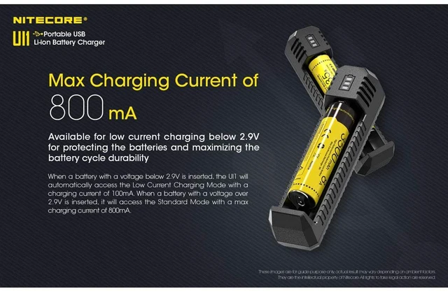 Alt view image 3 of 7 - UI1 Single-Slot Intelligent Lithium-ion Battery USB Charger for 18650, 18350, 20700, 21700, 16340, 14500 and More, and Organizer