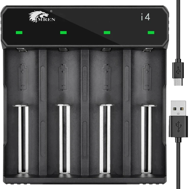Main image of 18650 Battery Charger,21700 Battery Charger,3.7V Lithium ion Rechargeale Battery for 3.7 Volt Battery 18650 18500 18350 10440 14500 16650 16340 20700 21700 26650 Batteries (4 Bay)