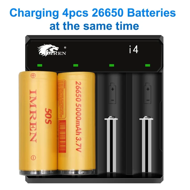 Alt view image 2 of 6 - 18650 Battery Charger,21700 Battery Charger,3.7V Lithium ion Rechargeale Battery for 3.7 Volt Battery 18650 18500 18350 10440 14500 16650 16340 20700 21700 26650 Batteries (4 Bay)