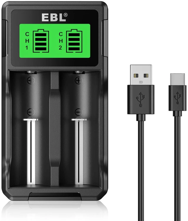 Main image of Universal 18650 Battery Charger for 3.7V Lithium ion Rechargeable Batteries 26650 22650 18650 18490 18350 17670 17500 16340 (RCR123) 14500 and 1.2V Ni-MH Ni-CD Rechargeable C AA AAA Batteries