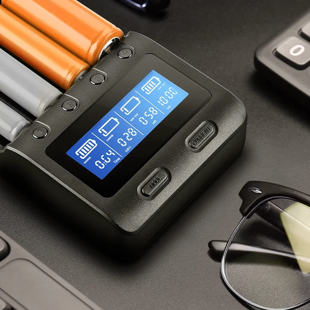 Alt view image 6 of 6 - C4 LCD Display Speedy Universal Smart Battery Charger,Battery Capacity Analyzer for Rechargeable Batteries, aa Battery Charger, 18650 Battery Charger