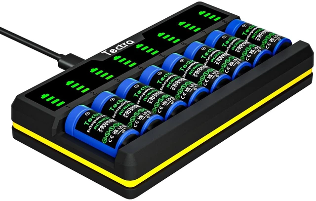 Main image of Smart 8 Bays LED Rapid Charger for Rechargeable Li-ion 123A, RCR123A, 16340, 17335 Battery and Arlo VMC3030 VMK3200 VMS3330 3430 3530 Battery (Batteries not Included)