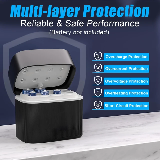 Alt view image 4 of 5 - Dual-Purpose Charger for Rechargeable Lithium & NiMH 4AA and 4AAA | Type C High-Speed Fast Charger for AAA and AA Batteries with LED Display (No Batteries Included)