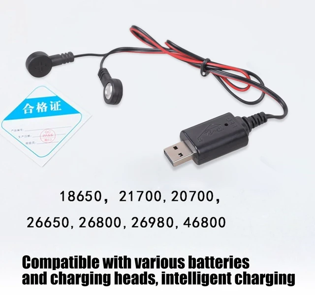 Alt view image 4 of 7 - Universal Li-ion Battery Charger Magnetic, 60cm/2 Ft USB Fast Charging Cable Compatible for All Models of 3.7 V Rechargeable Lithium Li-ion Batteries