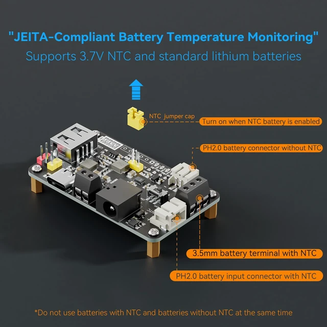 Alt view image 5 of 7 - 5V Solar Charge Controller JEITA Li-ion Battery Charger | Dual USB Output, 5V/3.3V Output, 18650 Solar Charger Board, Compatible with Arduino, Raspberry Pi, STM32