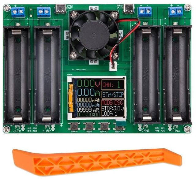 Main image of 1Pcs Type-C 18650 Battery Capacity Tester Lithium Battery Internal Resistance Tester 4-Channel Automatic Charge Discharge Module for Flat Ends 18650 Batteries