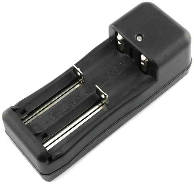 Main image of 4.2V Dual-Slot Flashlight Charger for 18650 Li-ion Batteries - US Plug