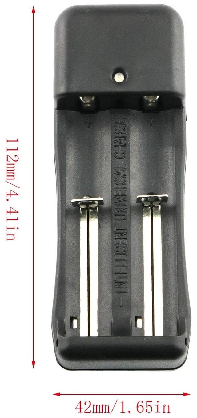 Alt view image 2 of 5 - 4.2V Dual-Slot Flashlight Charger for 18650 Li-ion Batteries - US Plug