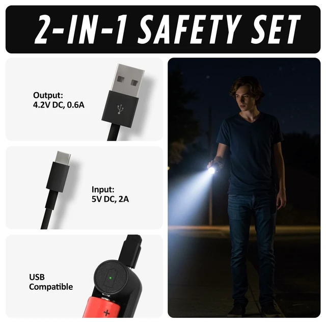 Alt view image 4 of 7 - 18650 Rechargeable Battery Charger by Guard Dog Security, Charger Single Slot, 3.7v, USB Fast Charging, Compatible with 18350,18650, 26650, 21700, 26650 for Flashlights and Devices