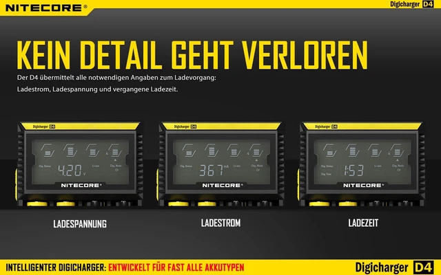 Alt view image 4 of 7 - Digicharger D4 Battery Four Bays Charger with LCD Display