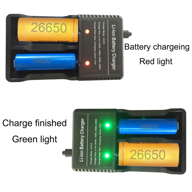 Alt view image 6 of 7 - 26650 Battery Charger 2-Bay Fast Charging for 18650 26650 14500 3.7 4.2V Rechargeable Lithium Batteries - Not Battery