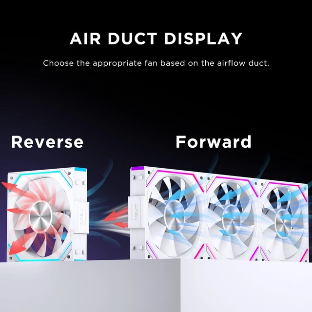 Alt view image 6 of 7 - Interstellar 3 Packs V2RS 120mm ARGB PC Fans_White Forward | Slide-in interlocking| Infinity Mirror| Daisy-Chain| ARGB Sync| 4 PIN PWM 1850RPM| Low noise| High Airflow & Pressure