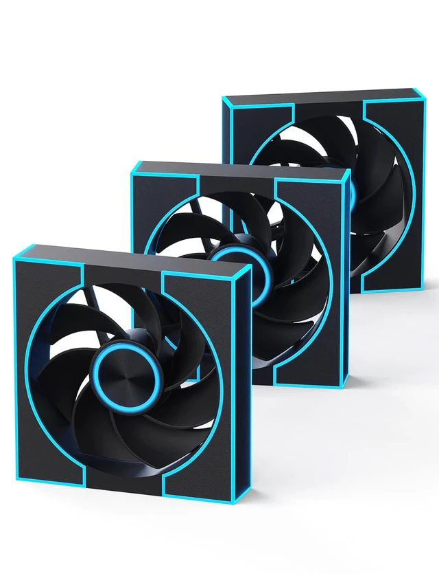 Alt view image 7 of 7 - 3-Pack 120mm PC Case Fans, PWM ARGB Sync, Addressable RGB Cooling Fans for Computer Case & High Airflow Reverse(DM8R LINE, Black)