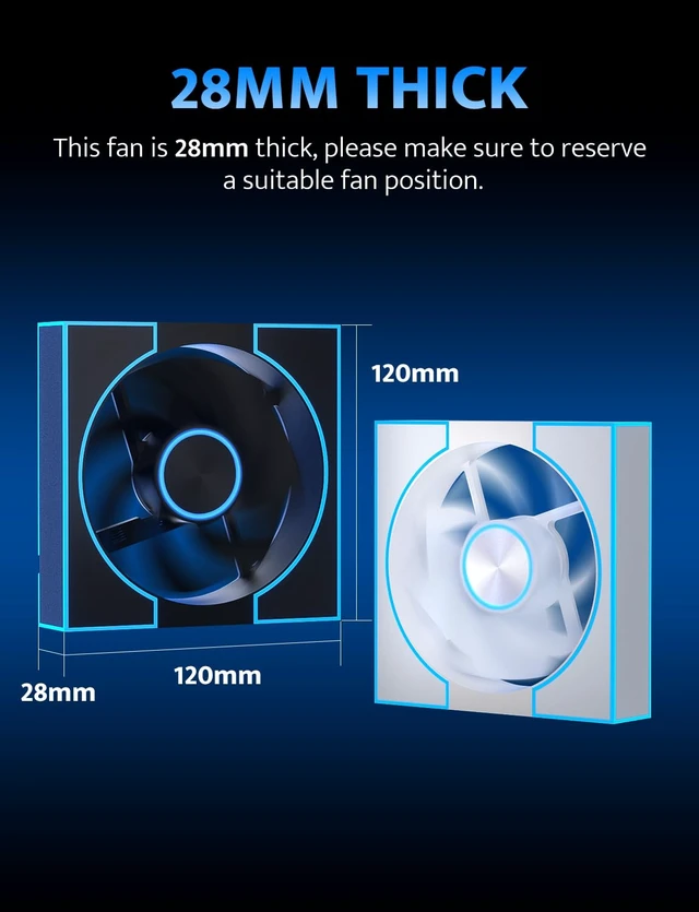 Alt view image 6 of 7 - 3-Pack 120mm PC Case Fans, PWM ARGB Sync, Addressable RGB Cooling Fans for Computer Case & High Airflow Reverse(DM8R LINE, Black)