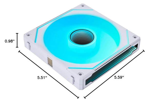 Alt view image 6 of 6 - UNI Fan SL-Infinity 140 Reverse Blade Fan-White-14RSLIN1W | Single Pack, Non-Wireless, Daisy-Chain Design, Infinity Mirror, Without Controller