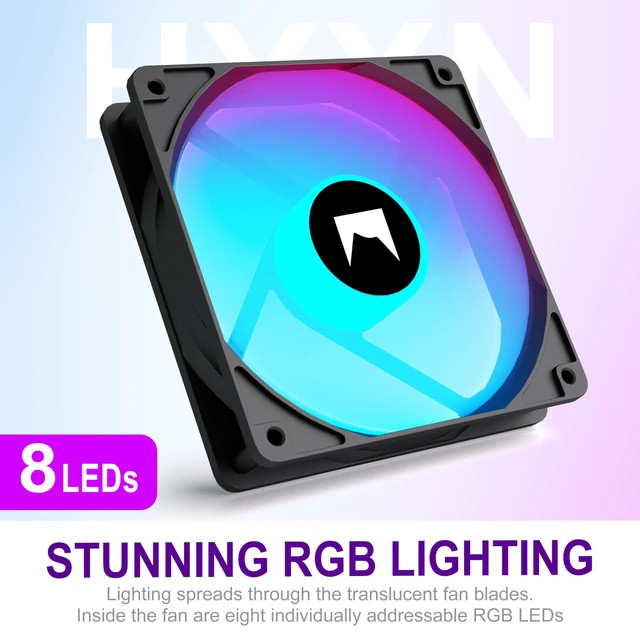 Alt view image 2 of 3 - 120MM ARGB PWM Fans - Translucent Blades - High Static Pressure & Airflow - Quiet Operation (1, Black, Forward)