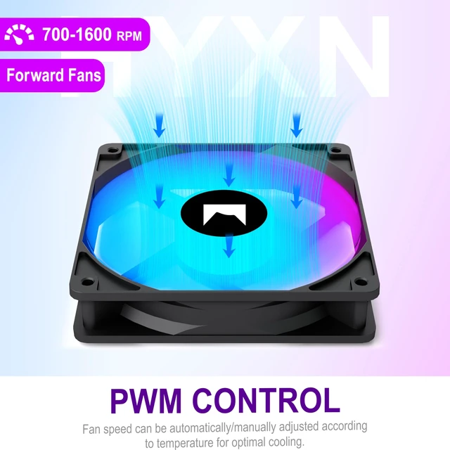 Alt view image 3 of 3 - 120MM ARGB PWM Fans - Translucent Blades - High Static Pressure & Airflow - Quiet Operation (1, Black, Forward)