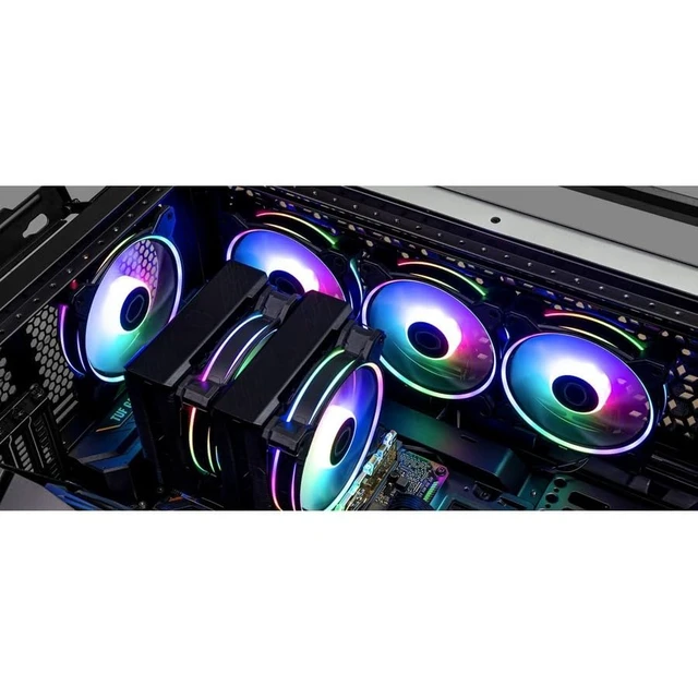 Alt view image 2 of 7 - MF120 Halo² ARGB 120mm PWM Case Fan, Dual Loop Addressable RGB Lighting, 2050 RPM Dynamic PWM Cooling, Air Balance Blades, Hybrid Frame High Airflow PC Cooling Fan for Gaming Cases