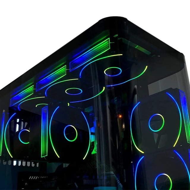 Alt view image 6 of 7 - EY120PRO 120mm Reverse ARGB Case Fans, 1800RPM 61.5CFM, 3-Pack | Pin-to-Pin Fan Connection, Side Infinity Mirror Lighting, Front ARGB Lighting, Hydro Bearing
