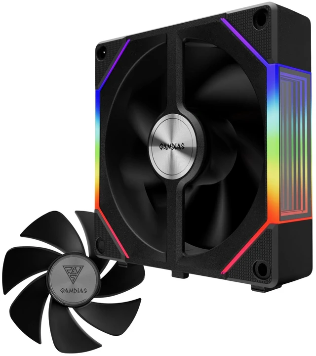 Main image of ARGB Case Fan 120mm x1 & Reverse Blade x1, ARGB Motherboards Sync, Hassle-Free Cable Management with Cabless Daisy Chain Design, Quiet & 75CFM Airflow with 2400 RPM PWM RGB PC Fan, Aeolus P2
