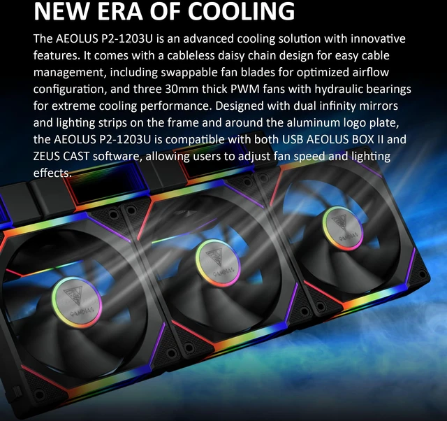 Alt view image 2 of 7 - 3 Pack 120mm Case Fan & 3 Reverse Blades & 1 USB Hub, ARGB PWM PC Fans with RGB Motherboards Sync, Daisy Chain via Cable Management, 30mm Thickness Case Fans with 75CFM Airflow with 2400RPM