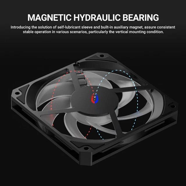 Alt view image 4 of 7 - AM-120-SLIM ARGB 120mm Slim PWM Case Fan, 15mm Low Profile Cooling Fan, 0-2500RPM, 59.6CFM High Airflow, 2.7mmHO Static Pressure, 4-Pin PWM for Mini-ITX, SFF PC Case & Radiator