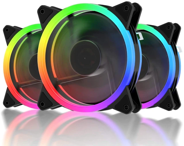 Main image of 120mm RGB Case Fan Fan,Quiet Edition High Airflow LED Case Fan for PC Cases-3 Pack,RGB123-3
