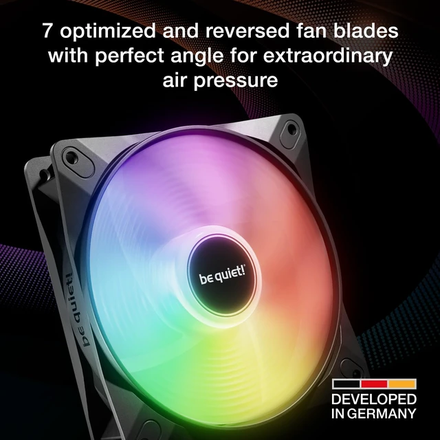 Alt view image 2 of 6 - Light Wings LX 120mm Black PWM Silent Reverse Gaming PC Case Fan | Illuminated Hub, Frosted Blades, Optimized Blades for Extraordinary Air Pressure, Daisy Chain Option, Rifle Bearing, Gaming