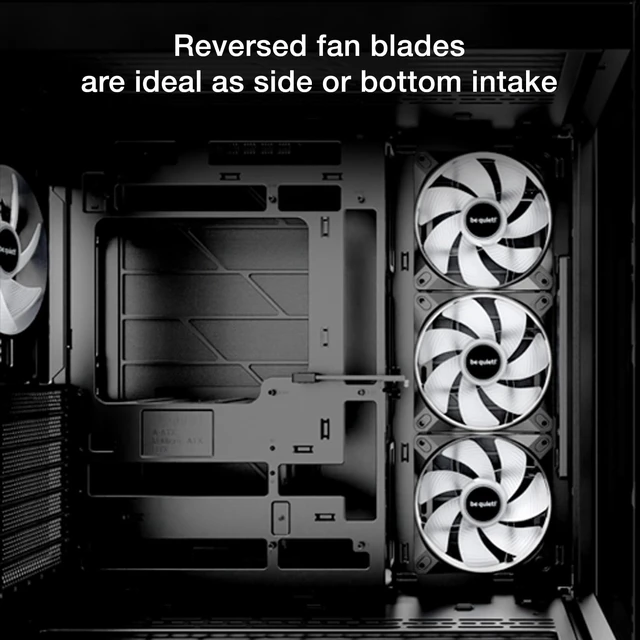 Alt view image 3 of 6 - Light Wings LX 120mm Black PWM Silent Reverse Gaming PC Case Fan | Illuminated Hub, Frosted Blades, Optimized Blades for Extraordinary Air Pressure, Daisy Chain Option, Rifle Bearing, Gaming
