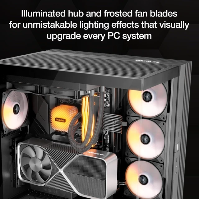Alt view image 5 of 6 - Light Wings LX 120mm Black PWM Silent Reverse Gaming PC Case Fan | Illuminated Hub, Frosted Blades, Optimized Blades for Extraordinary Air Pressure, Daisy Chain Option, Rifle Bearing, Gaming