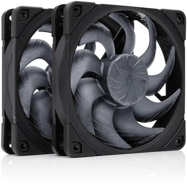 Main image of NF-A12x25 G2 PWM Sx2-PP chromax.Black, High-End Quiet Fans 2x120mm | High Airflow & Static Pressure, Low-Noise 25mm Thick Fans, Speed-Offset 2-Pack, for Coolers/Radiators/Cases, 1800rpm 4-Pin