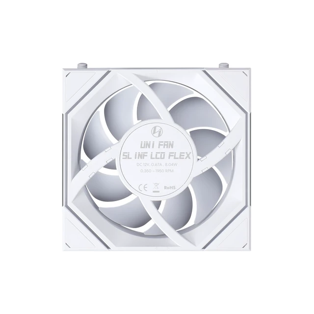 Alt view image 5 of 7 - UNI Fan SL-INF LCD Flex 120mm Reverse Blade ARGB Fan, Single Pack, Controller Not Included, White (12RSLIND1F1W)