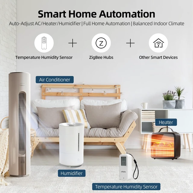 Alt view image 5 of 7 - Zigbee Indoor Outdoor Temperature Humidity Sensor IP65 Waterproof | Smart Thermometer Hygrometer, Compatible with Echo, SmartThings, Home Assistant, Tuya, Hub Required for Home Automation