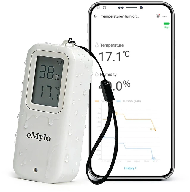 Main image of Zigbee Indoor Outdoor Temperature Humidity Sensor IP65 Waterproof | Smart Thermometer Hygrometer, Compatible with Echo, SmartThings, Home Assistant, Tuya, Hub Required for Home Automation