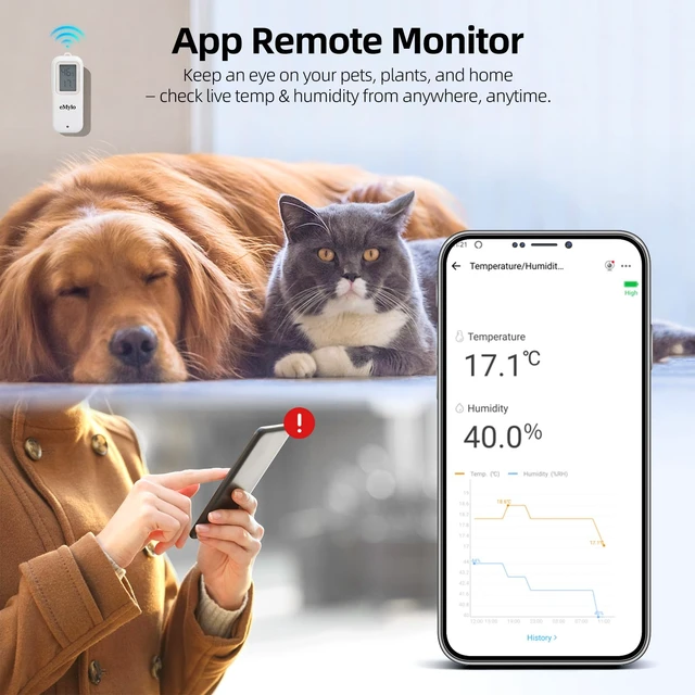 Alt view image 7 of 7 - Zigbee Indoor Outdoor Temperature Humidity Sensor IP65 Waterproof | Smart Thermometer Hygrometer, Compatible with Echo, SmartThings, Home Assistant, Tuya, Hub Required for Home Automation