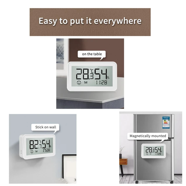 Alt view image 4 of 7 - Zigbee Temperature Humidity Sensor with LCD Display, Indoor Thermometer Hygrometer for Home Assistant, Alexa (Hub Required), Remote Monitoring for Guitar Case, Humidor & Greenhouse, SZT04E_Z