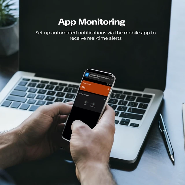Alt view image 2 of 7 - Zigbee Water Leak Sensor WL2 with Dripping & Leaking Detection, App Notifications, Zigbee Hub Needed, 3-Year Battery Life, No Battery & Srien, Support Home Assistant, SmartThings, Homey