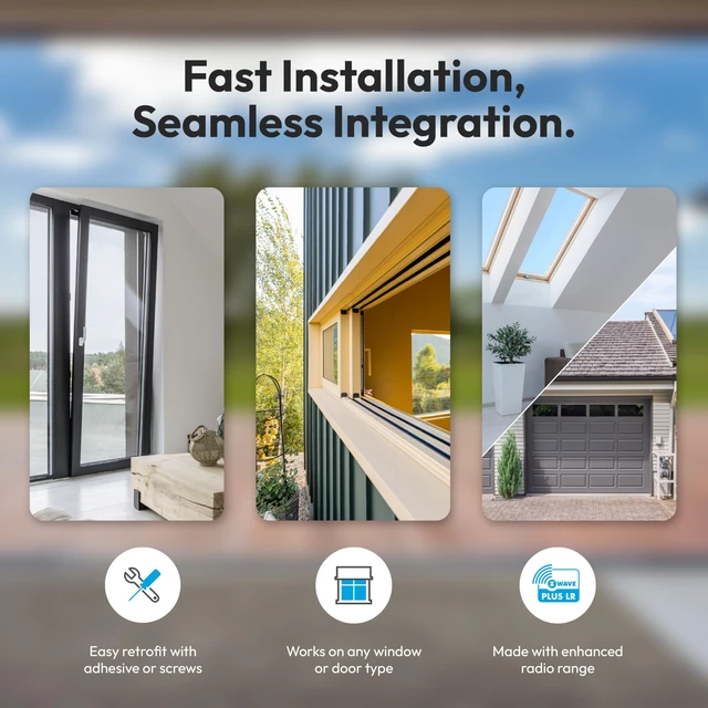 Alt view image 4 of 7 - Door Window Sensor 8 - Z-Wave Long Range, Open/Close, Temperature & Humidity, 3 Axis Sensor, Mold Hazard Function, Tamper, Garage Door Sensor, Z-Wave 800 Series, HomeAssistant, SmartThings,