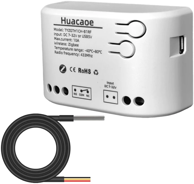 Main image of 1CH Intelligent Temperature Sensor,High Precision Waterproof Probe Sensor,Wireless Intelligent Monitoring,Tuya app Remote Smart Switch(tuya zigbee hub needed)