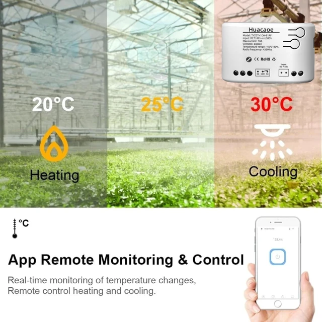 Alt view image 6 of 6 - 1CH Intelligent Temperature Sensor,High Precision Waterproof Probe Sensor,Wireless Intelligent Monitoring,Tuya app Remote Smart Switch(tuya zigbee hub needed)