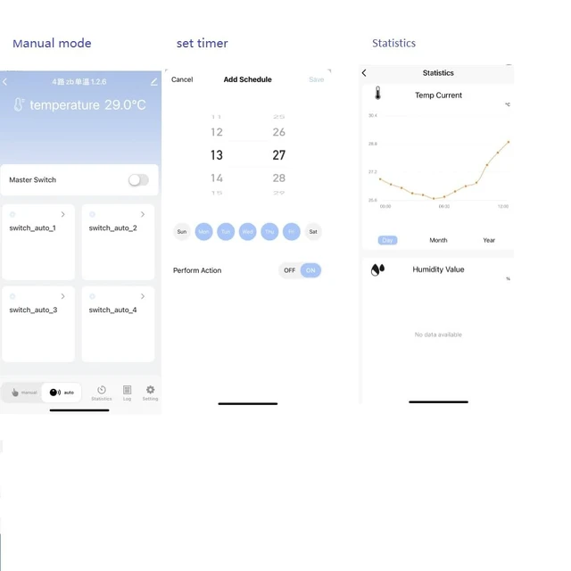 Alt view image 6 of 7 - Zigbee Temperature Monitor Controller,4 Channel 12V Tuya app Remote Dry Contact Smart Relay Switch with Waterproof Temperature Sensor Probe(Tuya Zigbee hub needed)